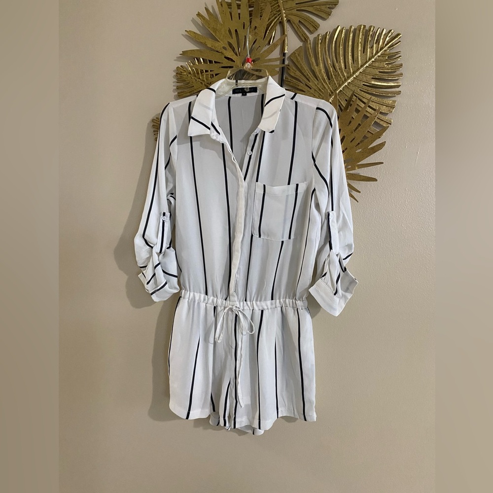 Hot & Delicious Monochrome Striped Romper